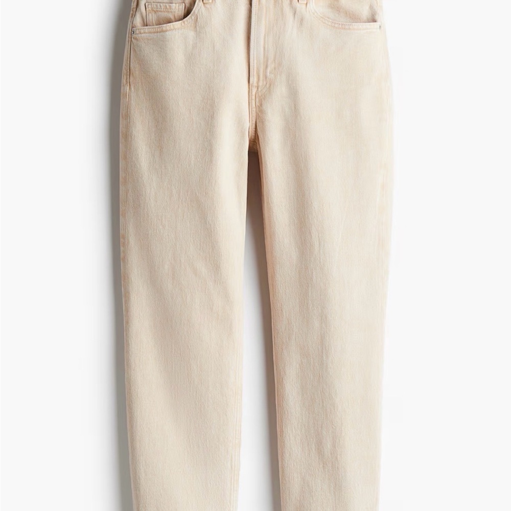 H&M Beige Straight Leg Slim Jeans